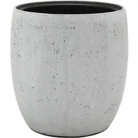 Flingora Pflanzkübel Dao, mit Einsatz - Fiberglas - Indoor & Outdoor - Zementgrau - Ø 30 cm
