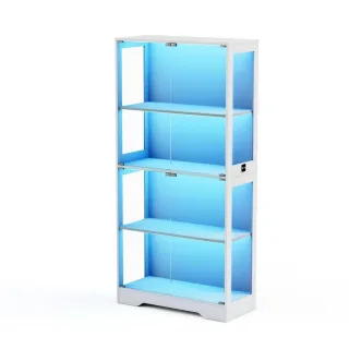 Komhtom Vitrine, Weiß, Holzwerkstoff, Mode, 35x165x80 cm, Wohnzimmer, Wohnwände, Vitrinenschränke