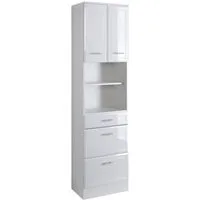 welltime Hochschrank Neapel Breite 50 cm, mit Hochglanzfronten und eleganter Fräsung