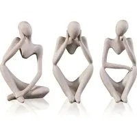 LIANNA Dekofigur Dekofigur Kunstharz Statue, Moderne Dekofigur (Set, 3 St., Jahrestag Hochzeit Andenken Geschenk für ihre Frauen Freundin Paare), Personalisiert Skulptur Ornament, Abstrakte Figuren