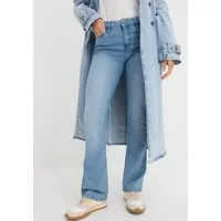 bonprix Schlagjeans 5-Pocket-Style, aus Baumwolle, Polyester und Elasthan, Mid Waist