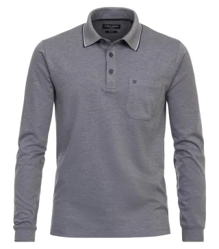 CASAMODA - Polo-Shirt Langarm blau - Gr. - M