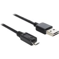 EASY-USB 2.0 Kabel, USB-A Stecker > Micro-USB Stecker schwarz, 3 Meter, USB-A Stecker beidseitig verwendbar