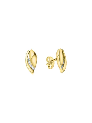 Zeeme Silber Ohrstecker 925/- Sterling Silber vergoldet Zirkonia