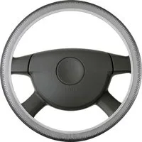 WALSER Lenkradbezug Walser Lenkradhülle Soft Grip Styler schwarz-grau