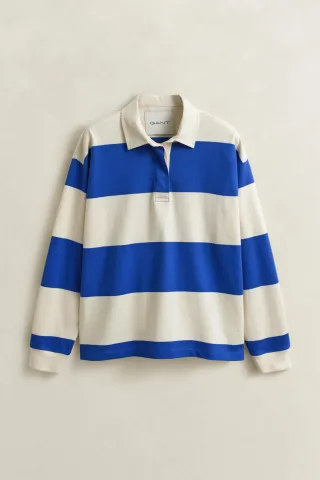 GANT - Gestreifter Heavy Rugger aus Baumwolle royal blue - Gr. - XL