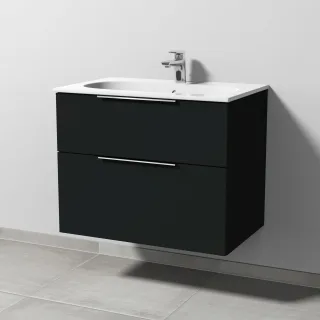 Sanipa 3way Waschtischunterbau zu Geberit Acanto Slim Waschtisch mit 2 Auszügen, Vulkan-Matt UP4111V