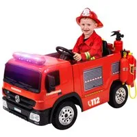 Actionbikes Motors Elektro-Kinderauto Kinder Auto Feuerwehr SX1818 Elektro - Fernbedienung - Wasserspritze, Belastbarkeit 40 kg, (4-tlg), Kinder Fahrzeug Spielzeug ab 3 Jahre elektrisch - Sirene & Bluetooth