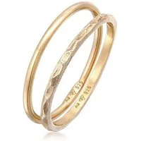Elli Ring-Set Stapelringe Stacking Bandring 2er Set 925 Silber, Ring Set