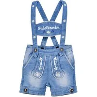 BONDI Trachtenlederhose BONDI Baby Jungen Jeans Latzshort 'Gipfelkraxler'