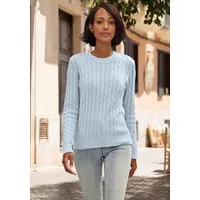 LASCANA Rundhalspullover mit Zopfstrickmuster, gemütlicher Strickpullover, klassisch