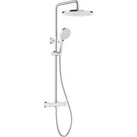 Rainsworth Duschsystem mit Thermostat, 3 Strahlart(en), 92-126 cm Duschstangen Edelstahl Duschamaturenset Wassersparend