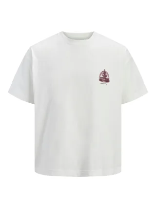 JACK&JONES - JORMAINE BACK TEE SS CREW NECK SN Cloud Dancer - Gr. - M