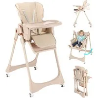 oyajia Kinderstuhl 3in1 Babywippe für Kinder, höhenverstellbar klappbar (Babystuhl mit Tablett und 5-Punkt-Gurt, Fußstütze, Einfach zu Reinigen), Baby Wippe, ab 6 Monaten bis 3 Jahren