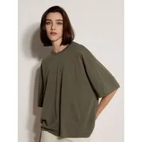 Apricot Oversize-Shirt Jersey-Oversize-T-Shirt Einfarbig