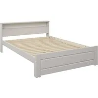 OTTO home Massivholzbett FLAVION, Jugendbett, Stauraum, FSC® zertifizierte Kiefer (Breite: 90, 140, 180), Qualitätsprodukt, Regal, Kassettenoptik, Schublade optional