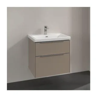 Villeroy und Boch Subway 3.0 Waschtisch-Unterschrank C57600VM 62,2x57,6x47,8cm, ohne LED/Griff Aluminium glänzend, taupe