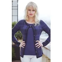 Passioni Cardigan mit einem dunkelblauen und schwarzen Karo-Cardigan