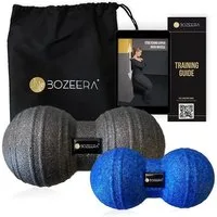 BOZEERA Massageball [FASZIEN DUOBALL 8CM & 12CM ] Peanut Ball Set, Faszienrolle - Faszien Massage Bälle Set 2-tlg., Set Inkl. Video-anleitung, Poster & Tasche – BOZEERA®: Premium Set