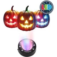 Fries LED Lichtbox LED Kürbislicht Laternenlicht mit Farbwechsel Halloween Kürbis Licht, LED fest integriert, Bunt, Mit magischem Farbspiel