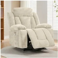 Merax Massagesessel mit 8-Punkt-Massagefunktion, Fernsehsessel mit USB-Anschluss (Chenille-Stoff, 1-St), Relaxsessel mit Heizfunktion & Hebefunktion, Staufach & Seitentaschen