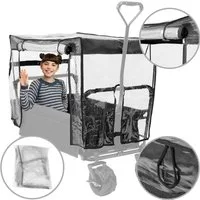 miweba Kinderwagen-Regenschutzhülle für Bollerwagen MB-10 / MB-15 / MB-20 Regenschutz (Fenster für Lüftung, Be- und Entladung, Ein- und Ausstieg, inkl. Befestigung, 1-St., Regenschutzhülle - alle gängigen Bollerwägen), Wasser- und winddicht - Reißver
