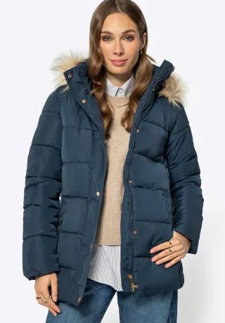Wittchen Damen-Steppjacke mit Monogramm, marineblau, Polyester