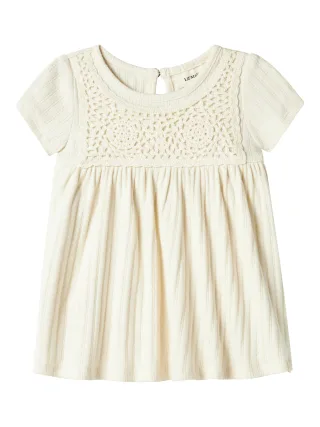 Lil’ Atelier - NBFFLORA SS BODY DRESS LIL turtledove - Gr. - 68