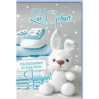 Verlag Dominique Grußkarten Geburt - Baby - Freudiges Ereignis - Karte mit Umschlag - Hase