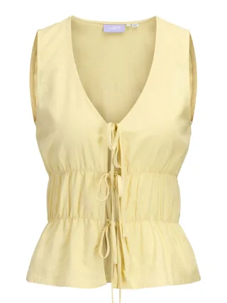 JJXX - JXALMIRA LINEN BLEND TIE SL TOP WVN LN Sunlight - Gr. - XL