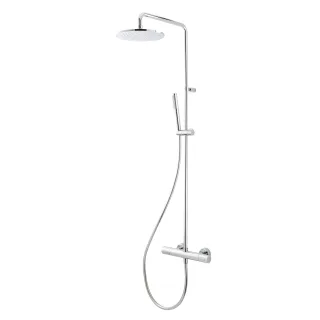 Herzbach spa Duschsystem rund thermo cool 250 Kopfbrause, Stabhandbrause, Chrom, 11.988225.1.01 11.988225.1.01