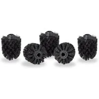 relaxdays Badezimmer-Set WC Bürstenkopf Ersatz im Set 12 mm, schwarz