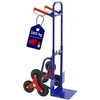 PROREGAL® Sackkarre Ergonomiche Teleskop-Treppensackkarre HxBxT 114x48x62cm, Last 180kg, (Traglast 180kg)