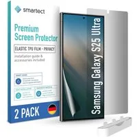 smartect Displayschutzfolie 2X TPU Schutzfolie Privacy für Samsung Galaxy S25 Ultra für Samsung Galaxy S25 Ultra, Set, 2 Stück, Anti-Spy, Kratzfest, Blasenfrei, Oleophob, Fingerabdruck kompatibel