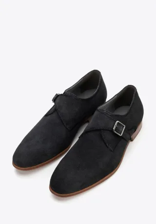 Wittchen Herren-Monk-Schuhe aus dunkelgrauem Wildleder
