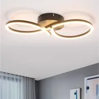 ZMH LED Deckenleuchte Wohnzimmer 8-förmige Schwarz/Weiß Deckenlampe 12/24W 3000K Flur, Augenschutz, Einfache Installtion, LED fest integriert, Warmweiß, Modern praktische Schlafzimmerlampe Küche