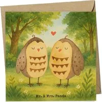 Mr. & Mrs. Panda Grußkarte Eulen Liebe Design, Grußkarte, Weiß, faltkarte, doppelkarte, Paar, Kl, Liebe Spruch Hochzeit Spruch Freund