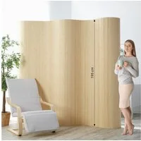 Homestyle4u Paravent Raumteiler Trennwand Bambus Sichtschutz Holz 145x200 195x200 Indoor (1 St), Hellbraun, Faltwand