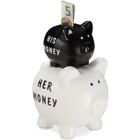 relaxdays Spardose Sparschwein His Money & Her Money