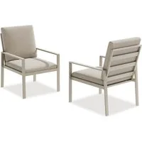 MeXo Gartenlounge-Set Alu Gartenmöbel-Sets Gartenstuhl, (2-tlg., 2 Esszimmerstühle, 60x 68x 85 cm, 4 Auflagen, bis zu 140 kg belastbar), wetterfest Gartengarnitur Set