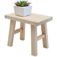 Spetebo Blumenbank Echtholz Pflanzenständer natur rechteckig - 31 x 25 cm (Anzahl, 1 St., Holzhocker), Naturprodukt