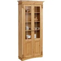 OTTO home Glasvitrine Teresa (Maße (B/T/H): ca. 90/32/193 cm) mit 2 Glastüren, Höhe 193 cm, aus massiver Kiefer, FSC®