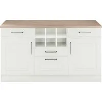 KOCHSTATION Unterschrank KS-Stockholm 150 cm breit, hochwertige MDF-Fronten mit Fräsung, viel Stauraum