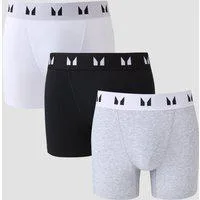 MP Herren Boxershorts (3er-Packung) – Schwarz/Weiß/Grau - M