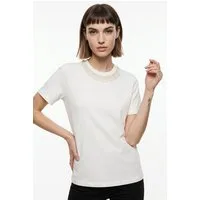 ONLY Kurzarmshirt ONLPARKER S/S O-NECK BLING TOP BOX JRS Materialmix, regular fit, Rundhals, mit Strass-Stein Detail