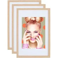 IDEAL TREND Bilderrahmen 3er 5er Set Holz Bilderrahmen Lifestyle Plexi Foto Rahmen Collage Wand, für 3 Bilder (3 St), Holz Bilderrahmen mit Papiereinleger und Kunststoffglas