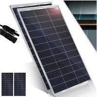 KESSER Solarmodul, (2-St), Solarpanel Monokristallin 18V Photovoltaik Solaranlage PV Anlage