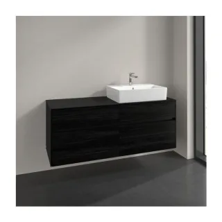 Villeroy und Boch Collaro Waschtischunterschrank C133B0AB 140x54,8x50cm, Waschtisch rechts, LED-Beleuchtung 10,4W, black oak