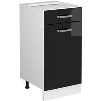 Vicco Unterschrank R-Line, Schwarz Hochglanz/Weiß, 40 cm ohne Arbeitsplatte (1-St)