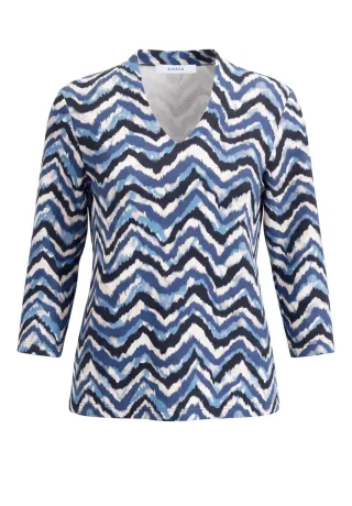 bianca - Shirt mit Allover-Muster - Malve blau - Gr. - 36
